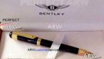 Perfect Replica Bentley Tibaldi Steel Gold Clip Black Resin Ballpoint Pen